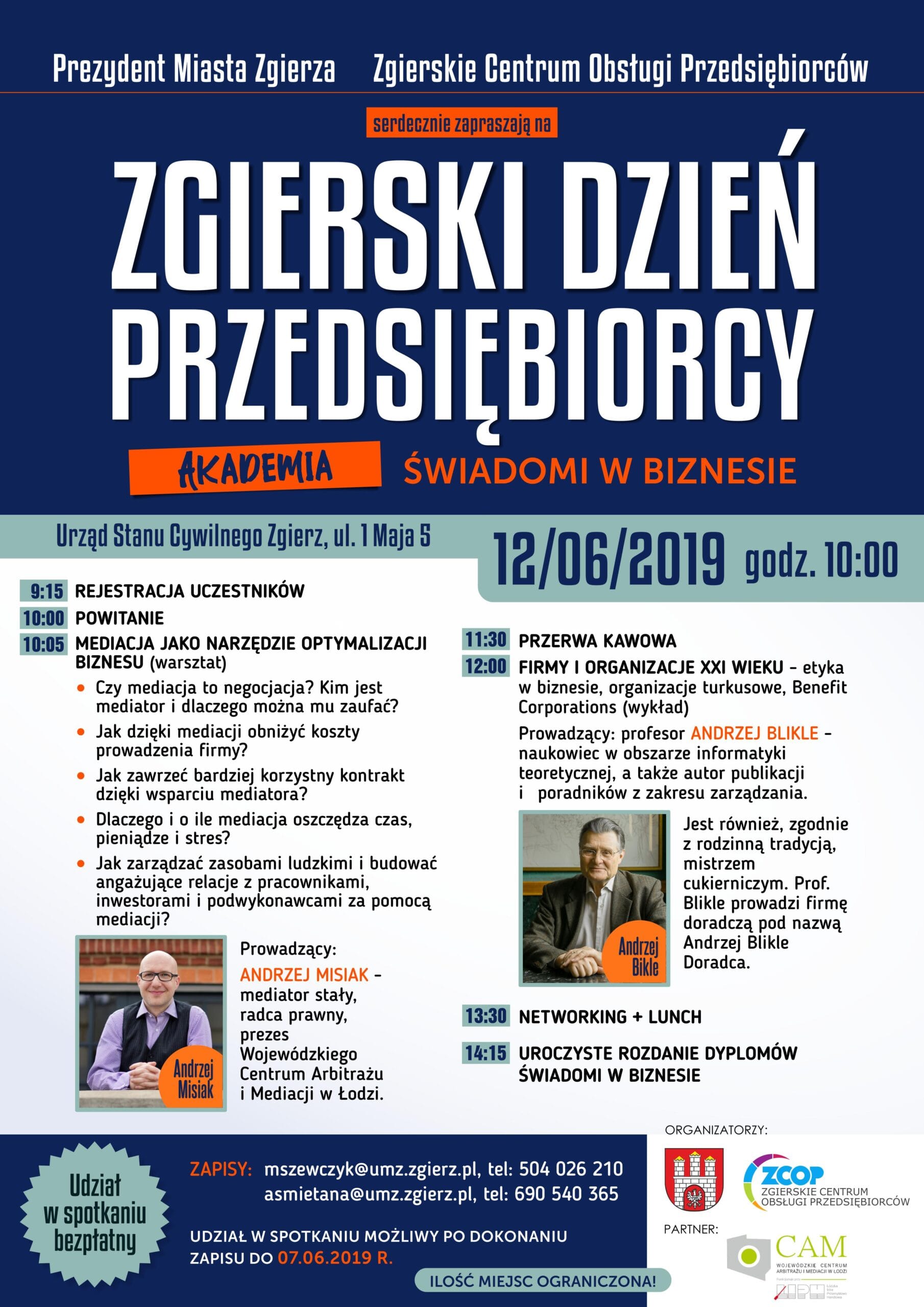 Zgierski Dzień Przedsiębiorcy – Akademia ŚWIADOMI W BIZNESIE – gość specjalny – profesor Andrzej Blikle